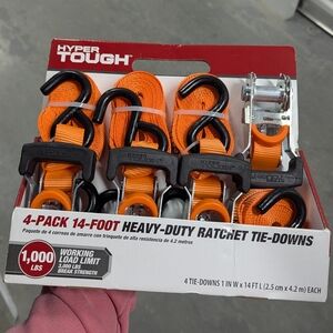 Hyper Tough Brand 14-Foot Tie-Downs Ratchet 1,000 lbs, Work Load with “S” Hooks